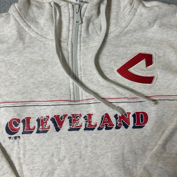 NWT Cleveland Indians‎ Hoodie Fanatics Gray Cream Pullover Size XL MLB Baseball - Picture 5 of 13